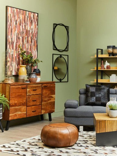Gabor Black and Natural Bamboo Small Square Coffee Table 6 - Online Bedrooms