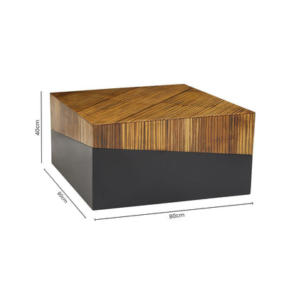 Gabor Black and Natural Bamboo Small Square Coffee Table 11 - Online Bedrooms