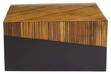 Gabor Black and Natural Bamboo Small Square Coffee Table 3 - Online Bedrooms