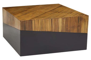 Gabor Black and Natural Bamboo Small Square Coffee Table 4 - Online Bedrooms