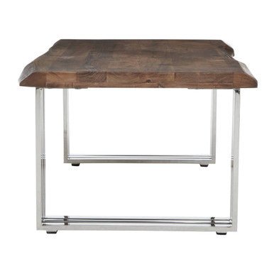 Hampstead Acacia Wood and Silver Finish Coffee Table 5 - Online Bedrooms