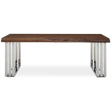 Hampstead Acacia Wood and Silver Finish Coffee Table 2 - Online Bedrooms