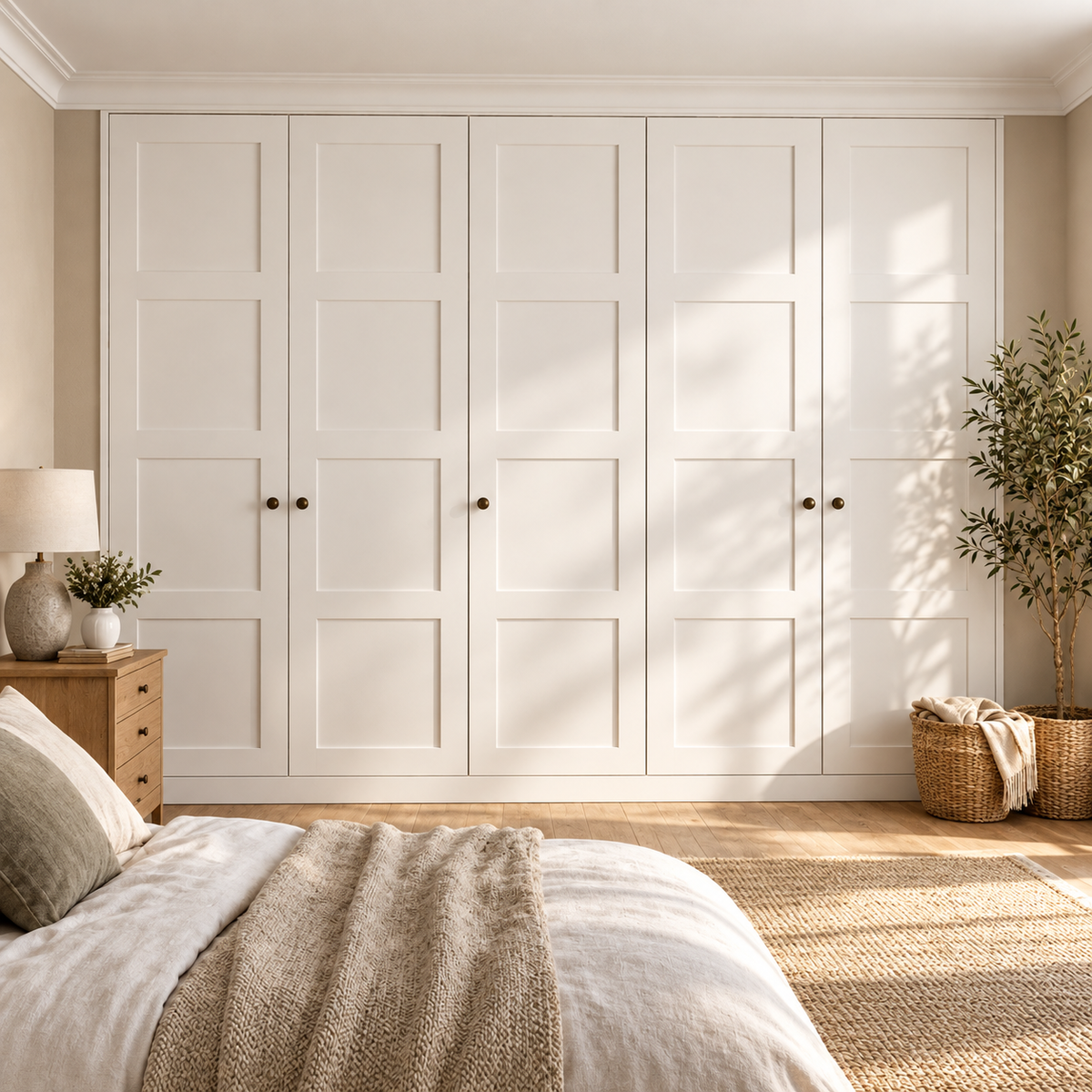 front frame wardrobe in a premium home setting with natural photographic lighting