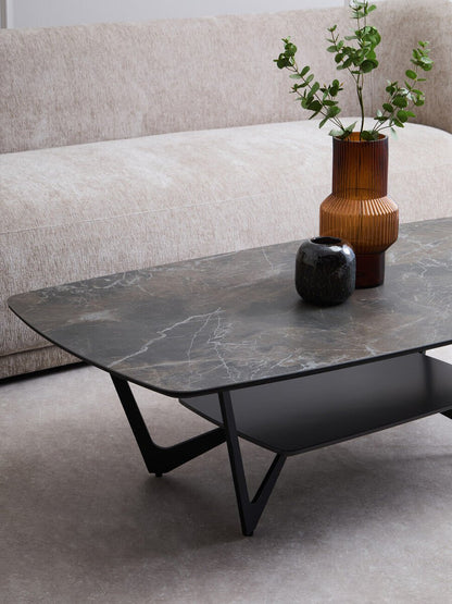 Imperia Grey Marble Effect Ceramic Rectangular Coffee Table 6 - Online Bedrooms