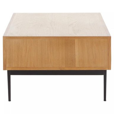 Jakara Natural Finish Oak Veneer 2 Drawer Coffee Table 5 - Online Bedrooms
