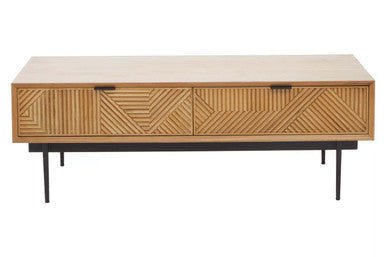 Jakara Natural Finish Oak Veneer 2 Drawer Coffee Table 1 - Online Bedrooms