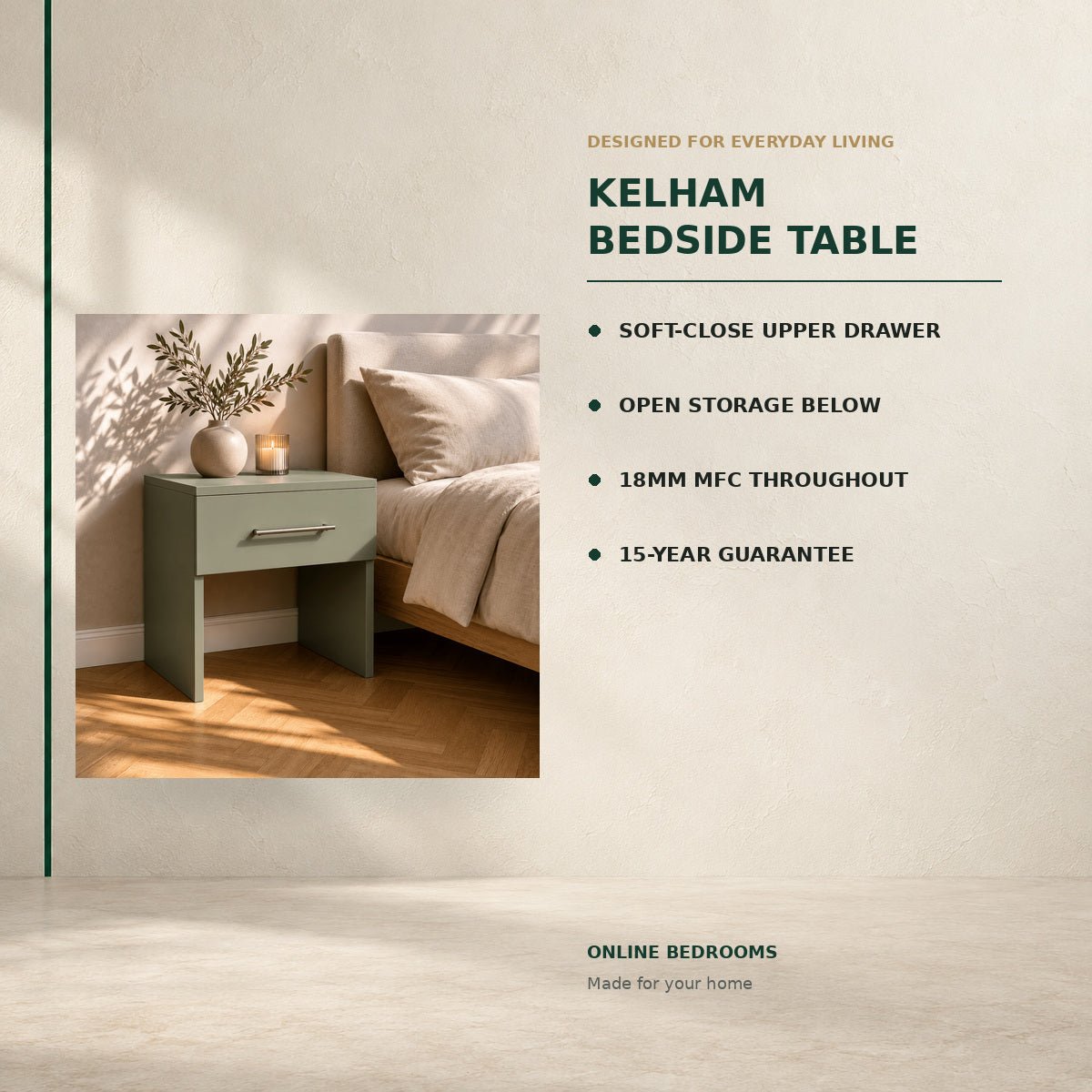 Kelham Bedside Table 2 - Online Bedrooms