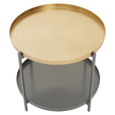 Korba Grey and Matt Gold Finish 2 Tier Coffee Table 7 - Online Bedrooms