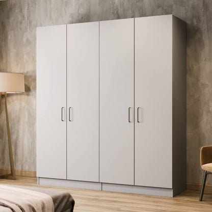 Lenton Light Grey Freestanding Wardrobe - W: 2000 x H: 2100 x D: 600 3 - Online Bedrooms