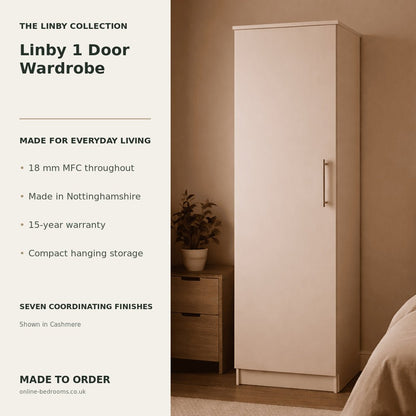 Linby 1 Door Wardrobe 2 - Online Bedrooms