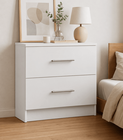 Linby 2 Drawer Chest of Drawers in White