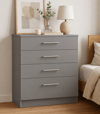 Linby 4 Drawer Chest of Drawers in Dust Grey