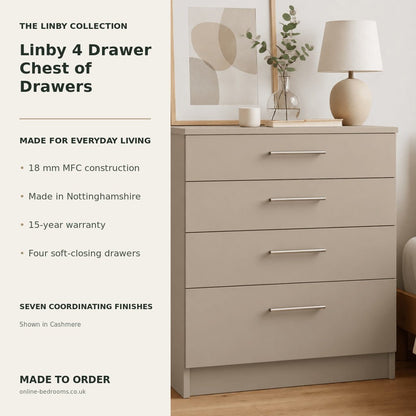 Linby 4 Drawer Chest of Drawers 2 - Online Bedrooms