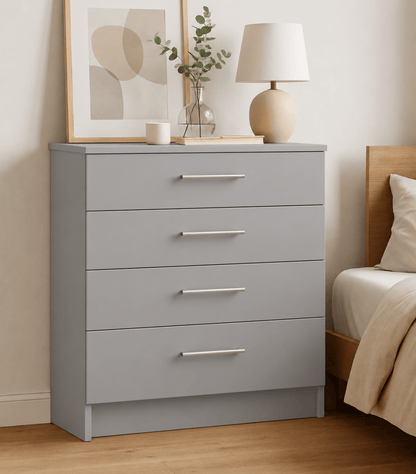 Linby 4 Drawer Chest of Drawers in Light Grey