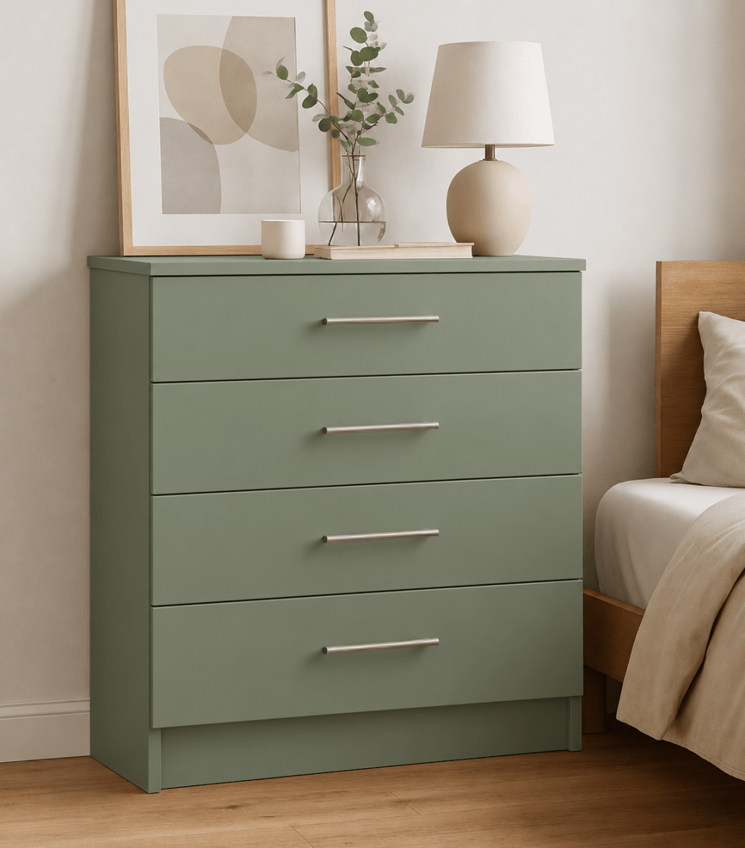 Linby 4 Drawer Chest of Drawers in Sage Green