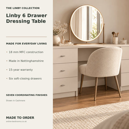 Linby 6 Drawer Dressing Table 2 - Online Bedrooms