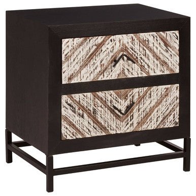 Lombok Black 2 Drawer Bedside Table 1 - Online Bedrooms