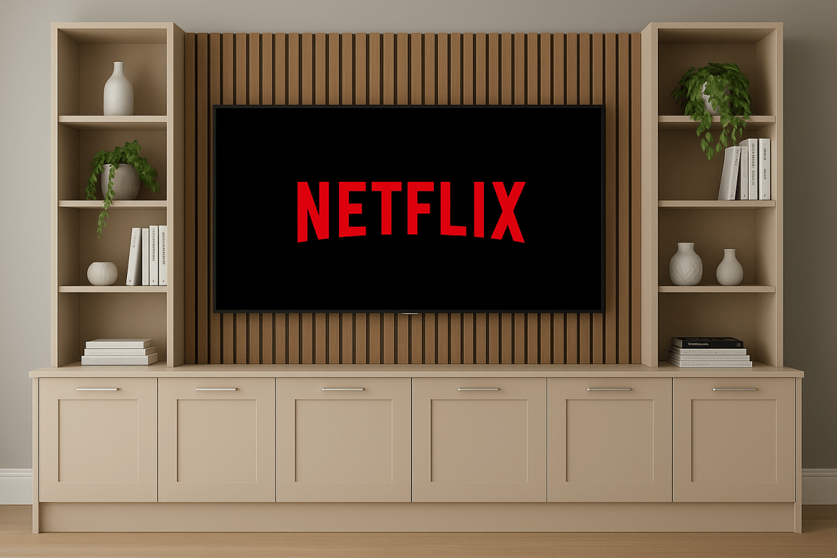 Media Wall Entertainment Base & Double Shelving Unit - For Up to 100" TVs 14 - Online Bedrooms