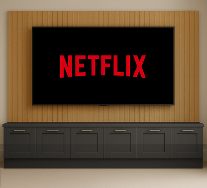 Media Wall Entertainment Shaker Base Unit - For Up to 130" TVs 3 - Online Bedrooms