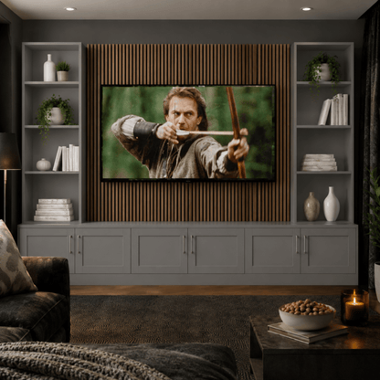 Media Wall Entertainment Shaker Door Base & Double Shelving Unit - For Up to 100" TVs 6 - Online Bedrooms