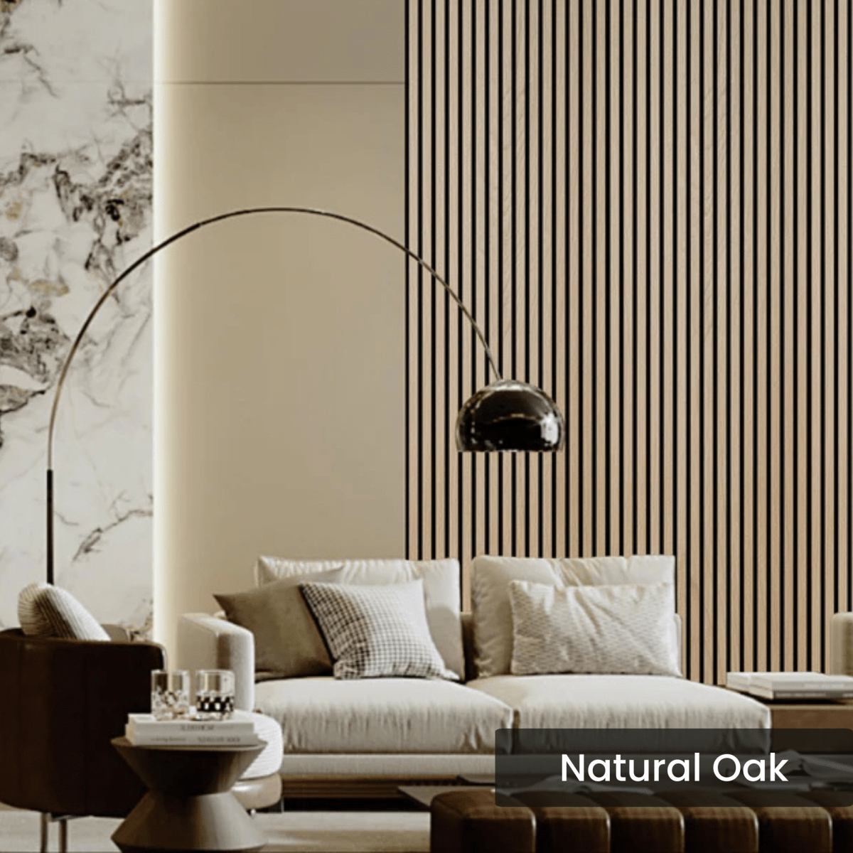 Media Wall Slat Panels With Acoustic Felt Backing - 2400mm x 600mm x 15mm 6 - Online Bedrooms
