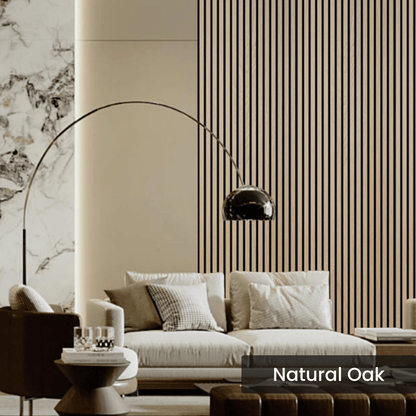 Media Wall Slat Panels With Acoustic Felt Backing - 2400mm x 600mm x 15mm 6 - Online Bedrooms