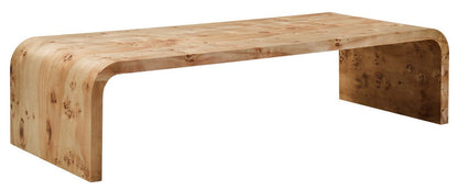 Mota Natural Burl Wood Curved Coffee Table 4 - Online Bedrooms