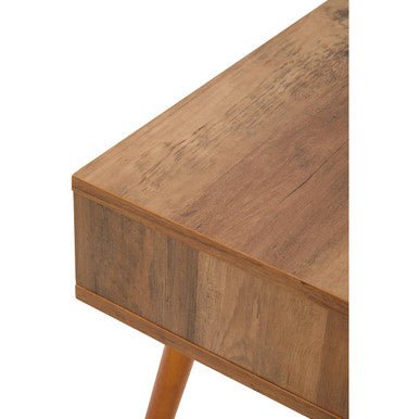 Natural Brown Wood Effect Bedside Table with 1 Drawer and Angular Legs, Frida 15 - Online Bedrooms