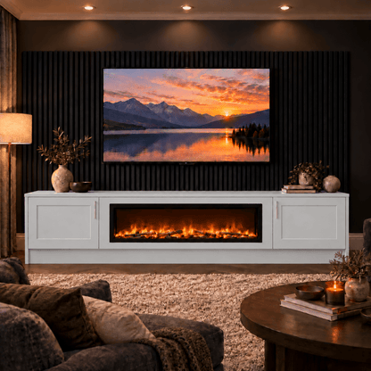 Ollerton Shaker Fireplace Media Wall Unit - 40" Fire 3 - Online Bedrooms