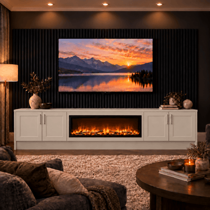Ollerton Shaker Fireplace Media Wall Unit - 40" Fire 8 - Online Bedrooms
