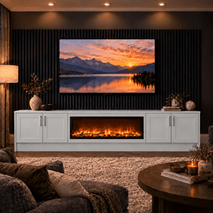 Ollerton Shaker Fireplace Media Wall Unit - 40" Fire 9 - Online Bedrooms