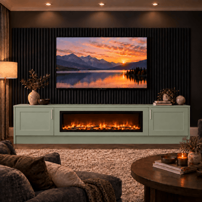 Ollerton Shaker Fireplace Media Wall Unit - 40" Fire 6 - Online Bedrooms