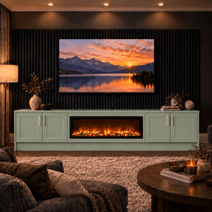 Ollerton Shaker Fireplace Media Wall Unit - 40" Fire 12 - Online Bedrooms