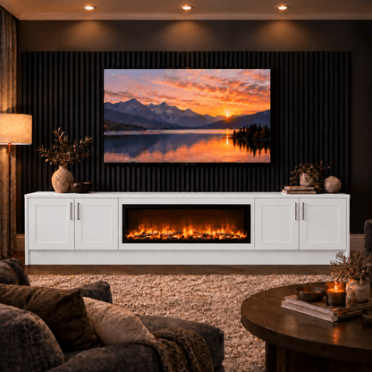 Ollerton Shaker Fireplace Media Wall Unit - 40" Fire 11 - Online Bedrooms