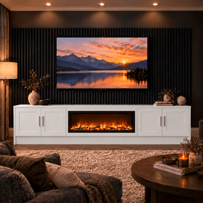 Ollerton Shaker Fireplace Media Wall Unit - 40" Fire 17 - Online Bedrooms