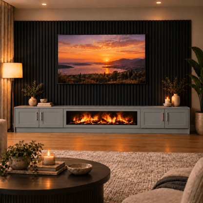 Ollerton Shaker Fireplace Media Wall Unit - Large 60" Fire 7 - Online Bedrooms