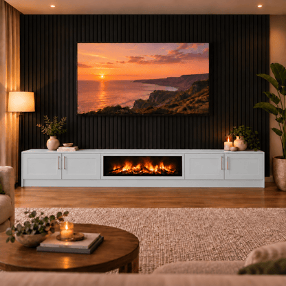 Ollerton Shaker Fireplace Media Wall Unit - Large 60" Fire 16 - Online Bedrooms