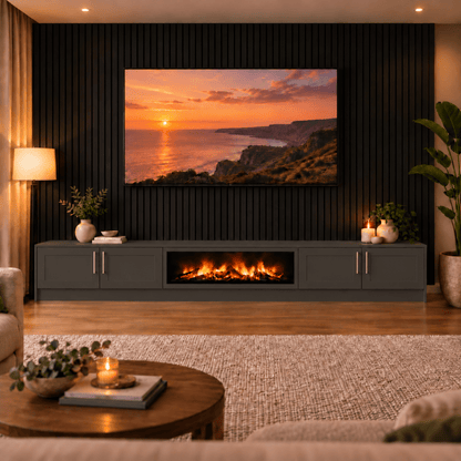 Ollerton Shaker Fireplace Media Wall Unit - Large 60" Fire 15 - Online Bedrooms