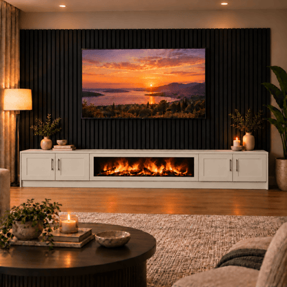 Ollerton Shaker Fireplace Media Wall Unit - Large 60" Fire 8 - Online Bedrooms