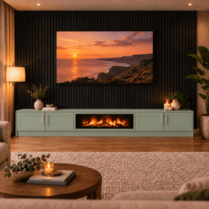 Ollerton Shaker Fireplace Media Wall Unit - Large 60" Fire 18 - Online Bedrooms
