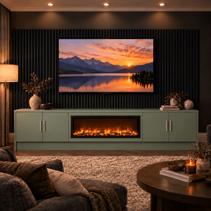 Ollerton Smooth Fireplace Media Wall Unit - 40" Fire 15 - Online Bedrooms