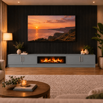 Ollerton Smooth Fireplace Media Wall Unit - Large 60" Fire 19 - Online Bedrooms