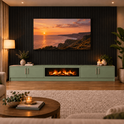 Ollerton Smooth Fireplace Media Wall Unit - Large 60" Fire 15 - Online Bedrooms