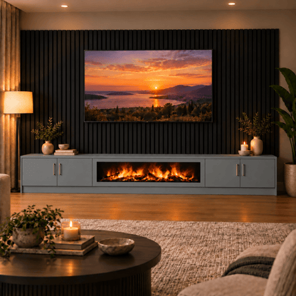 Ollerton Smooth Fireplace Media Wall Unit - Large 60" Fire 12 - Online Bedrooms