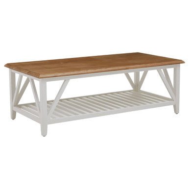 Parkside Natural Oak Wood Top Rectangular Coffee Table 3 - Online Bedrooms