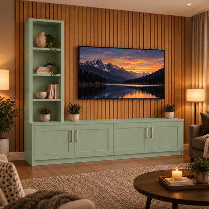 Shire Shaker Media Wall Unit - Left Hand Bookcase 7 - Online Bedrooms