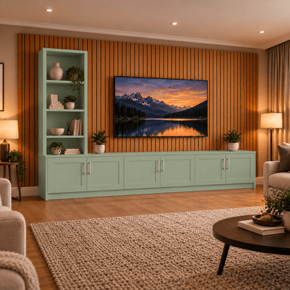 Shire Shaker Media Wall Unit - Left Hand Bookcase 25 - Online Bedrooms