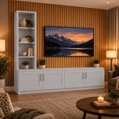 Shire Shaker Media Wall Unit - Left Hand Bookcase 5 - Online Bedrooms