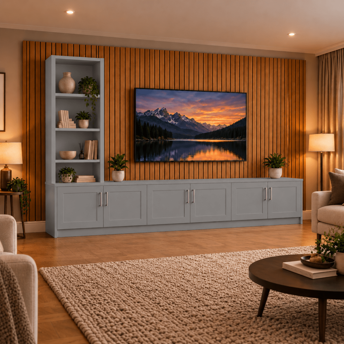 Shire Shaker Media Wall Unit - Left Hand Bookcase 24 - Online Bedrooms