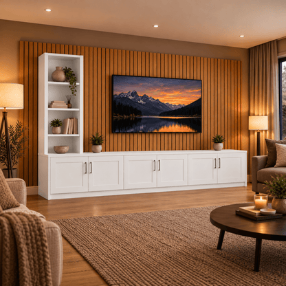 Shire Shaker Media Wall Unit - Left Hand Bookcase 14 - Online Bedrooms